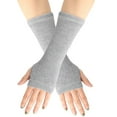 thumbnail image 3 of Unisex Fingerless Gloves with Thumb Hole Soft Thermal Wrist Warmers for Cool Weather, 3 of 8