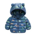 thumbnail image 2 of Hicidod Baby Outerwear Cute Bear Ears Hooded Long Sleeves Winter Down Coat Cartoon Printed Lightweight puffy Jacket, 2 of 5