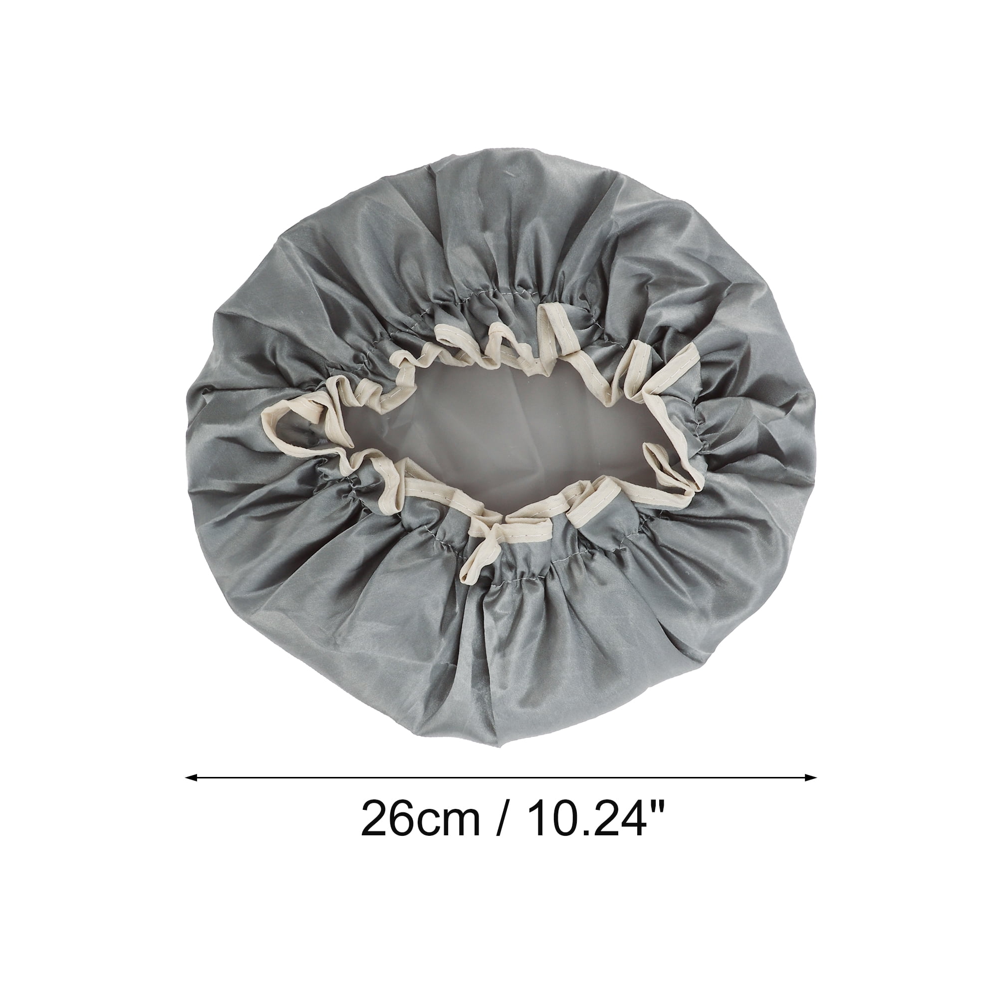 Unique Bargains Women Double Layer Shower Cap 1 Pc Gray