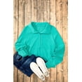 thumbnail image 3 of I AM A FASHION JUNKY Quarter Zip Stand Neck Kangaroo Pocket Sweatshirt, 3 of 6