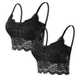 thumbnail image 1 of 2 Pack Lace Bralette for Women Padded No Underwire Bandeau Bra with Straps for Women, 1 of 5