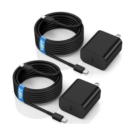 2Pack 45W Super Fast Charger with USB C Cable 10ft, Type C Wall Charging Block Adapter and Android Phone Charger Cord Long for Samsung Galaxy S24 Ultra/S24 /S24 Plus/S24/S23/S22/S21/Note 20/Note10 