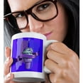 thumbnail image 2 of 3drose, Happy 91st Birthday, Strawberry Ice Cream Cone on Abstract, Purple, 11oz Magic Transforming Mug, 2 of 7
