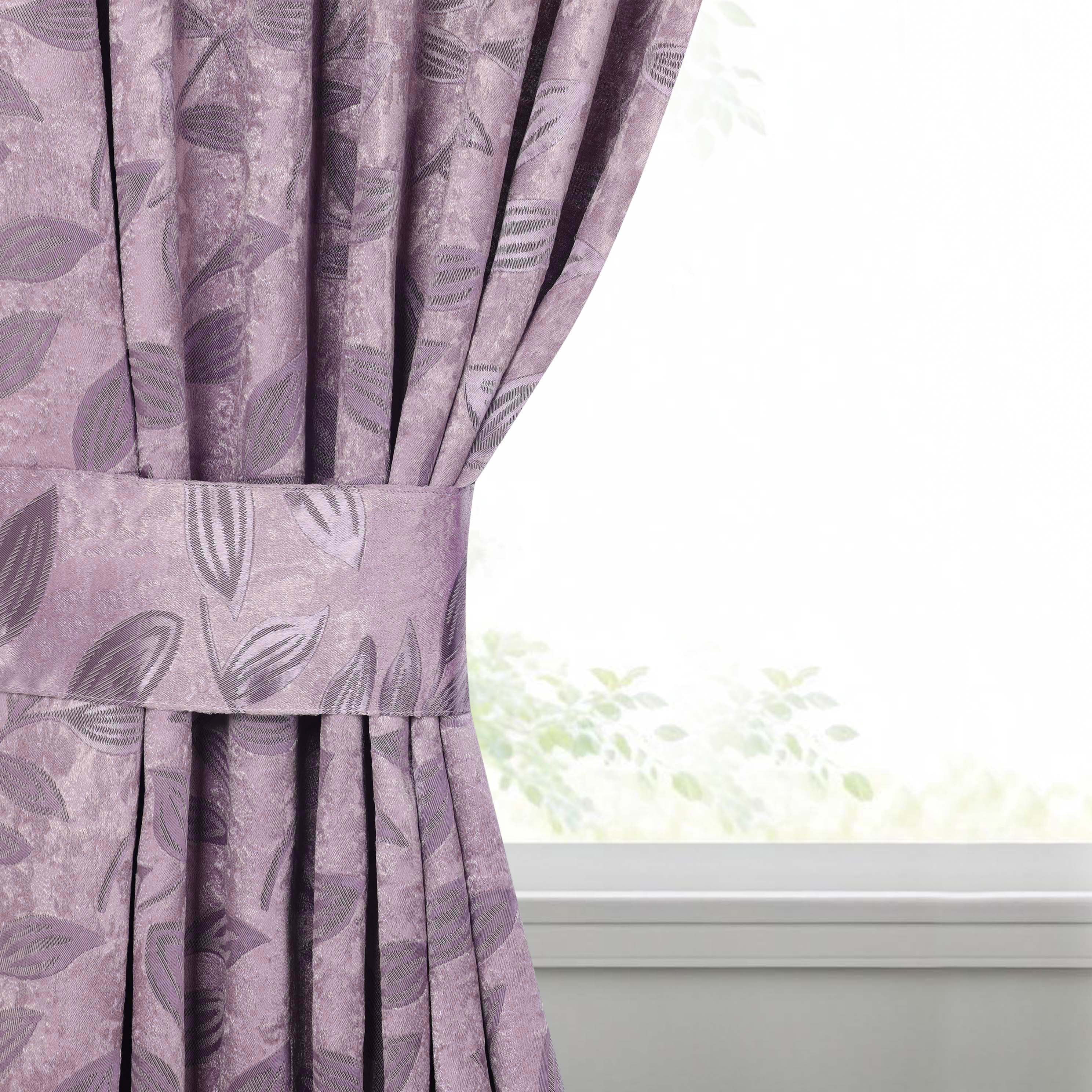 Superior Blackout Leaves Curtains Set of 2, Light Filtering Grommet Curtain Panel Set, Wisteria, 46"W x 84"L