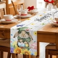 thumbnail image 5 of Spring Easter Table Runner 48 Inches, Watercolor Floral Rabbits Eggs Butterflies Wood Bed Runner Dresser Scarves Tabletop for Indoor Outdoor Parties/Ceremony/Banquet, 13" x 48", 5 of 8
