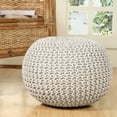 thumbnail image 6 of Lychee Knitted Cotton Pouf Ottoman, 6 of 6