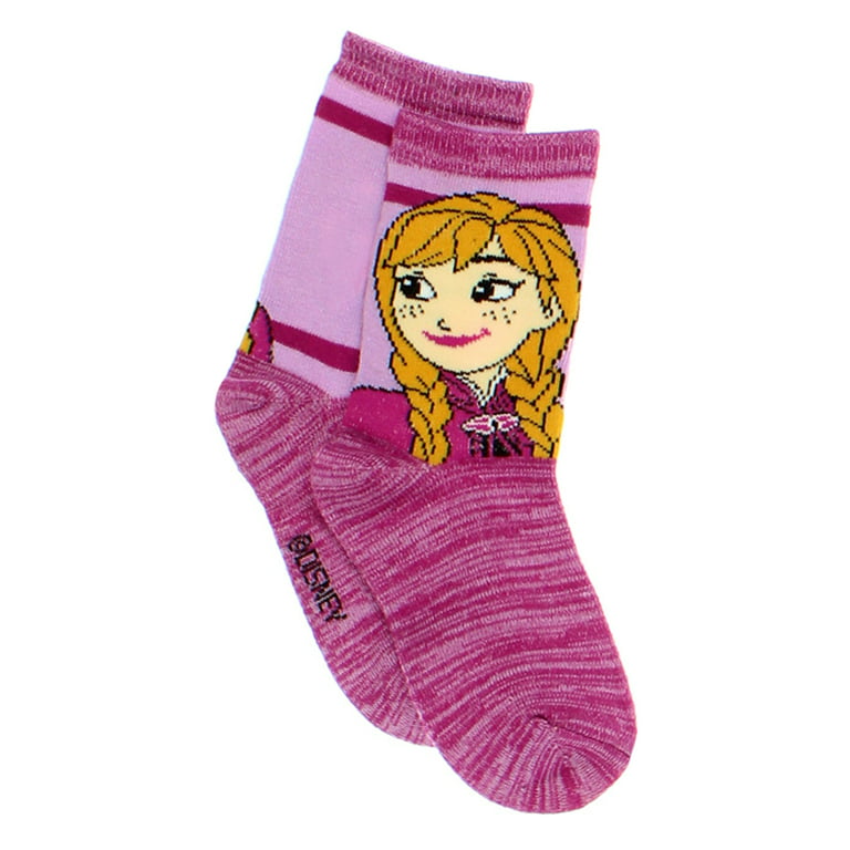Disney Princess Toddler Girls 6 Pack Socks with Grippers (Small (4