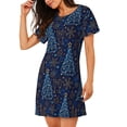 thumbnail image 2 of Fotbe Shining Christmas Tree Bata de Dormir para Mujer con Estampado, Camisón de Algodón de Manga Corta, Ropa de Dormir Casual, 2 of 6