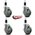 thumbnail image 2 of 5 Inch Gray Poly Swivel 1-3/8 Inch Expanding Stem Caster Set with Brake SCC, 2 of 2