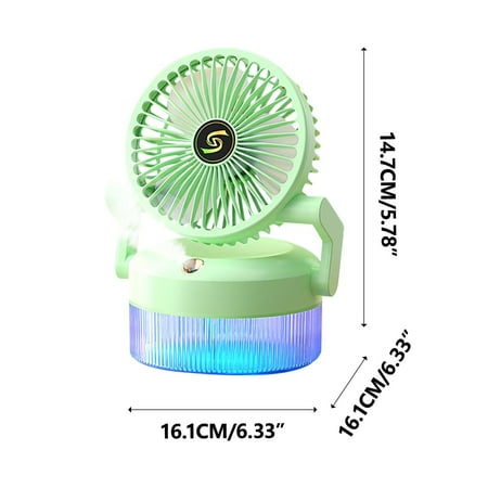 

Bdday Car Fans Fan Misting Fan for Bedroom Portable Misting Fan with Water Tank Usb Rechargeable Desk Fan Speed Wind Fan Small Mist Fan for Home Officetravel Fans for Camping