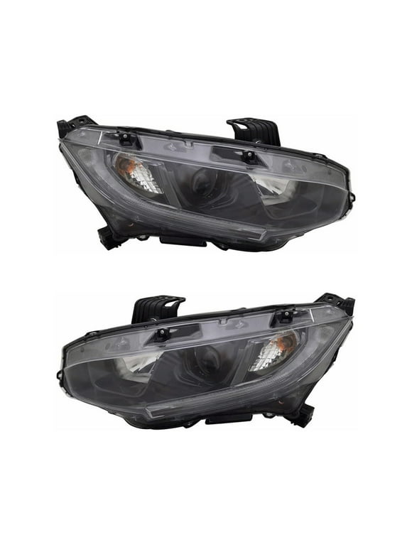 New Pair Of Halogen Headlights Compatible With Honda Civic Lx Coupe 2 Door 2.0L 2019 2020 By Part Number 33150-Tba-A31 33100-Tba-A31