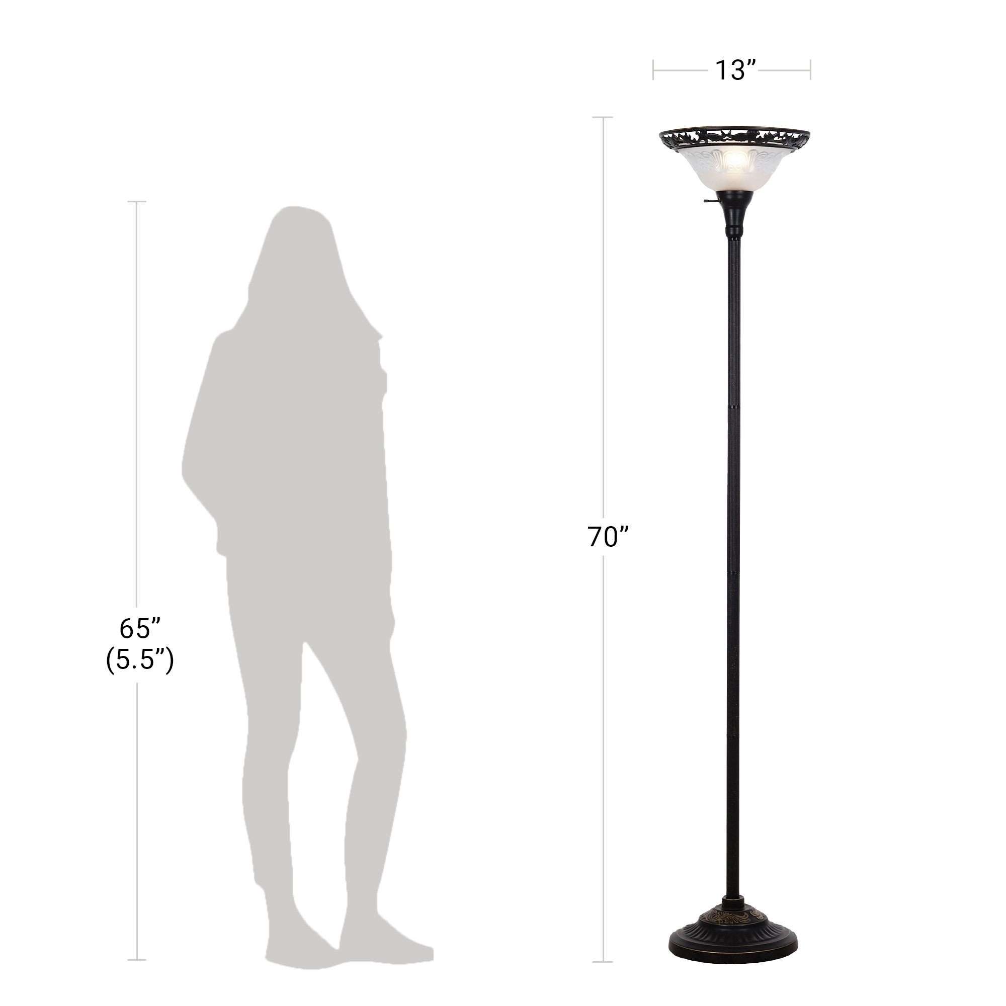 Better Homes & Gardens 70" Traditional Bronze Victorian Floor Lamp photo 3