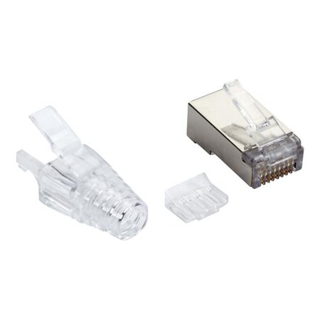 Stranded Stp Black Box FMTP6AS-CL-100PAK Clear CAT6A Modular RJ-45 Plugs with Boots ...