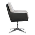 thumbnail image 4 of Linon Merle Accent Chair with Swivel, Black Faux Leather and Gray Sherpa, 4 of 9