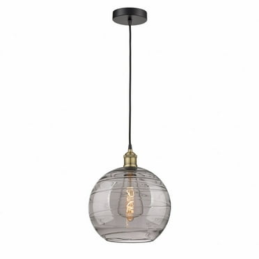 616-1P-BAB-G1213-12SM-Innovations Lighting-Athens Deco Swirl - 1 Light Mini Pendant In Industrial Style-14.75 Inches Tall and 12 Inches Wide-Black