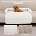 thumbnail image 3 of Eurhowing Dog Couch Cover 36"x36", Corduroy Dog Bed Mat for Couch with 3 Side Dog Pillow, Washable Sofa Cover Pet Furniture Protector for Dogs&Cats, Off-White, 3 of 10