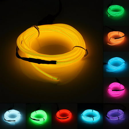 2M Flexible Neon Light Glow El Strip Tube Wire Kit+ DC 12V Inverter For Car Decoration Club Party Christmas Wedding Home