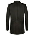 thumbnail image 3 of Mens Leather Safari Style Overcoat-Eastbourne in Black, 3 of 4