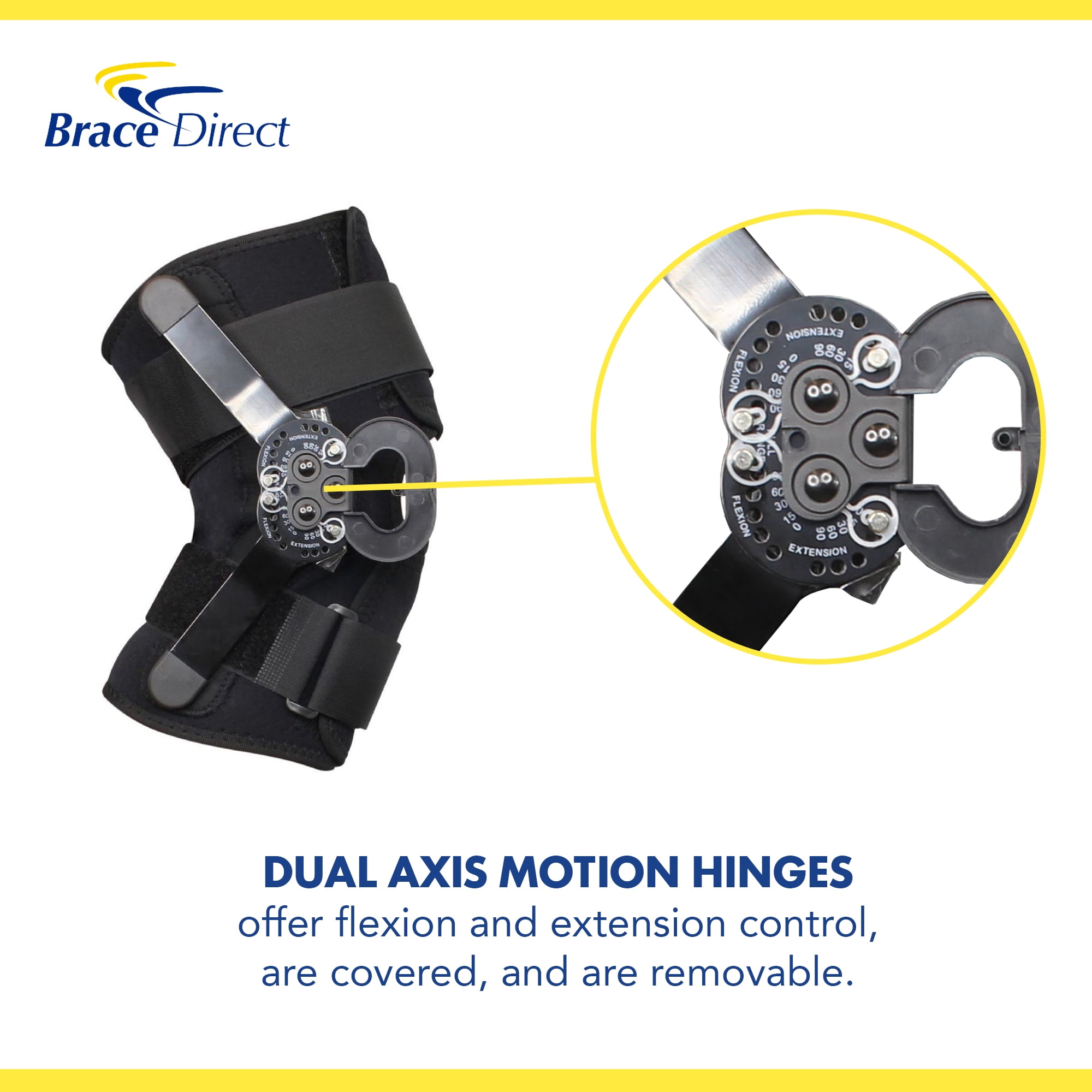 Brace Direct Internal Deluxe Knee Brace with Hinge - Advanced Pain Relief & Arthritis Support