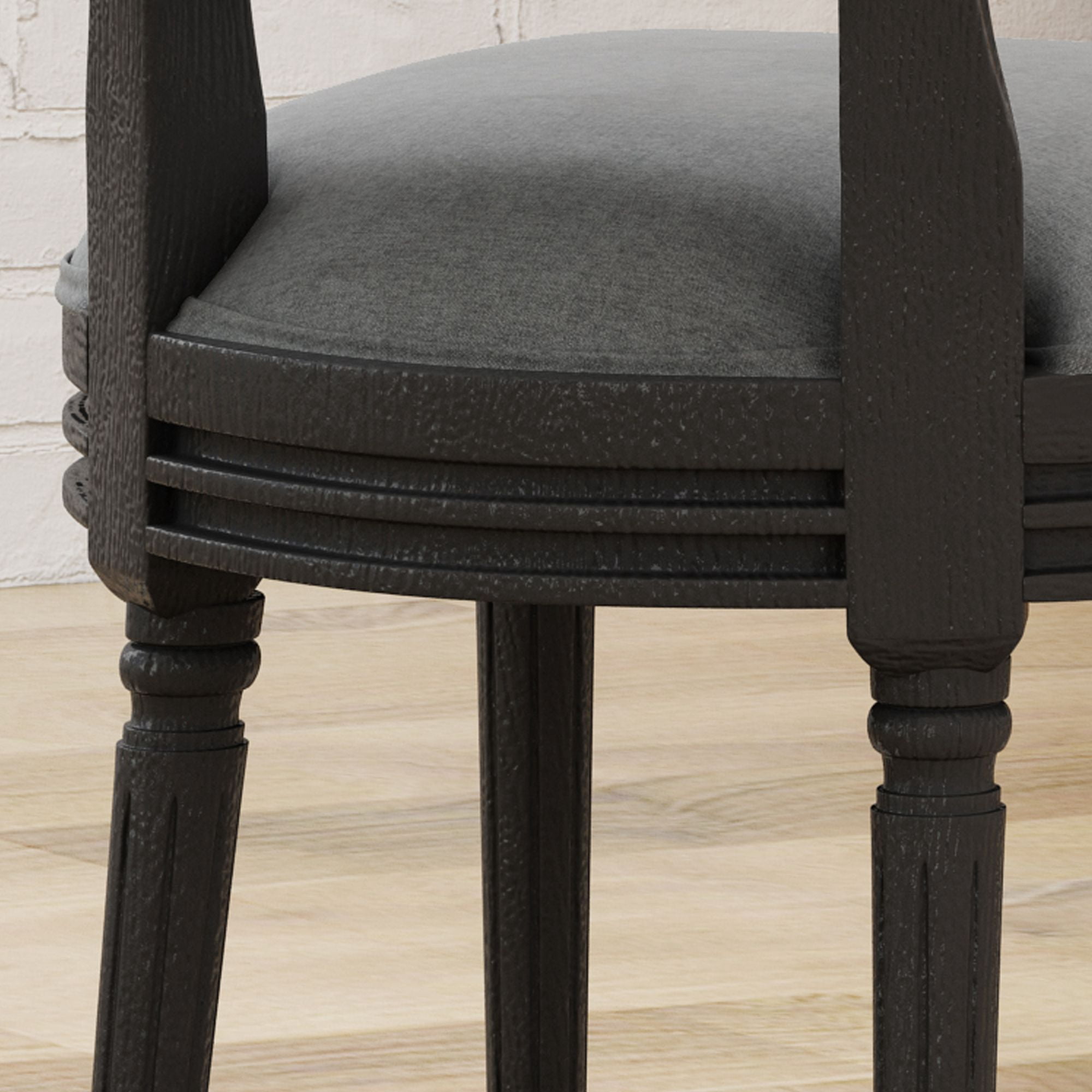 Noble House Dior Set of 2 Dining Chairs, Traditional Fabric, Gray and Black