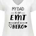 thumbnail image 4 of Inktastic My Dad is an EMT and a Hero Women's Plus Size V-Neck T-Shirt, 4 of 5