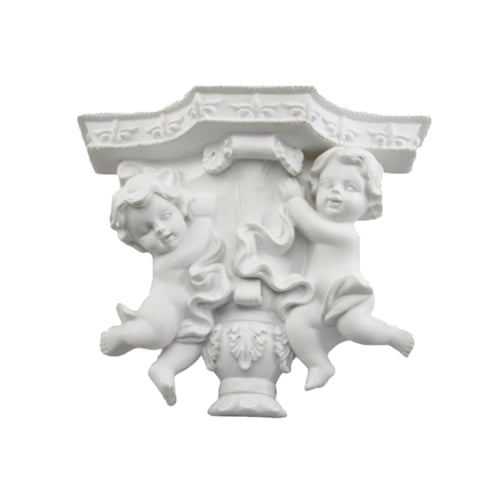 Double Angels Poly Resin Plaque White Wall Decoration Com - Decorative Wall Plaques Resin