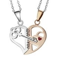 thumbnail image 1 of Collar de pareja en forma de corazón, collares con colgante, aleación de pareja amante, dureza fuerte, collar de rompecabezas en forma de corazón para Oro, 1 of 8