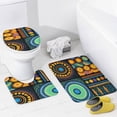 thumbnail image 4 of Abstract Design Geometric 4 Piece Decor Shower Curtains Sets Bathroom Decor Set with Non-Slip Rugs Toilet Lid Cover And Bath Mat Geometric Marble Durable And Waterproof for Bathroom Decor Set, 4 of 8