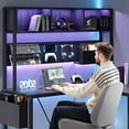 thumbnail image 4 of GOOSEA 67 Inch L Shaped Gaming Desk with Pegboard and Drawers, Reversible Computer Desk with RGB Lights and Power Outlets, Corner Workstation with Storage and Hutch for Home Office or Gaming, Grey, 4 of 8