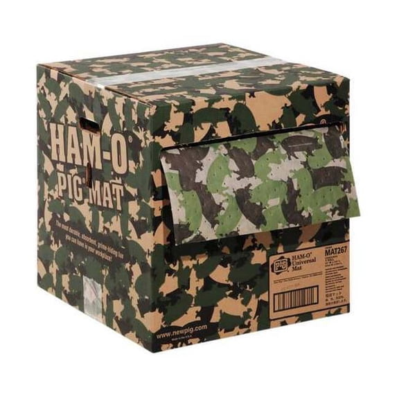 Pig Sorbent Roll, 23 gal, 16 in x 150 ft, Universal, Green, Polypropylene MAT267