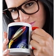 thumbnail image 2 of 3drose, Rocket Shooting Through Space Around Earth, 11oz Two-tone Red Mug, 2 of 6