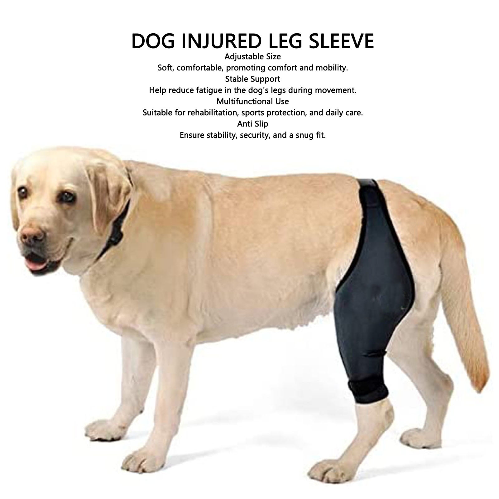 Dog Leg Bandage Adjustable Comfortable Anti Slip Injured Leg Cover Protector Knee Bandage for Recovery Daily Care