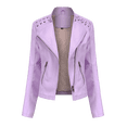 thumbnail image 5 of TAGOLD Womens Coats,Women's Fashion Lapel Motor Jacket Coat Zip Biker Short Punk Cropped Tops, 5 of 6