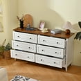 thumbnail image 3 of Homy Casa Modern 6 Drawer Dresser, Space-Saving Design for Bedroom Storage, White, 3 of 9