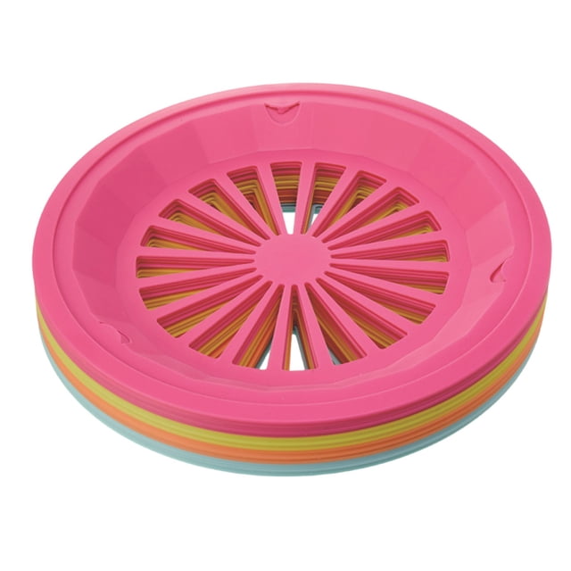 WHEANG Assiettes en Plastique Rondes Assiettes de Pique-Nique Assiettes à Dessert Perforées Assiettes en Plastique Rondes
