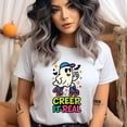 thumbnail image 2 of Creep It Real Ghost T-Shirt | Unisex Spooky Season Outfit, Dark Heather, Size 2XL, 2 of 6