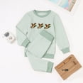 thumbnail image 2 of NOLDARES Toddler Baby Boy Fall Winter Clothes 2pcs Graphic Long Sleeve Sweatshirt Pullover Tops Joggers Pants Outfit Set Clothing(Green,3-6 M), 2 of 8
