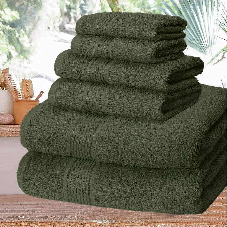 BELIZZI HOME 100% Cotton Ultra Soft 6 Pack Towel Set, Contains 2 Bath  Towels 28x55 inchs, 2 Hand Towels 16x24 inchs & 2 Washcloths 12x12 inchs