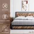 thumbnail image 6 of CREATIVE HOBBIES Full Size Bed Frame with 4 Storage Drawers, Metal Platform Bed Frame with Rustic Vintage Wood Headboard, Strong Metal Slats Support, 6 of 8