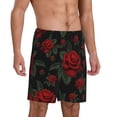 thumbnail image 2 of Sikiie Roses Mens Pajama Shorts, Lightweight Lounge Pant with Pockets Soft Sleep Pj Shorts for Men4X-Large, 2 of 6