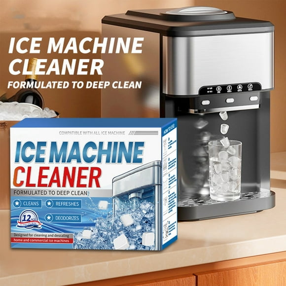Limpiador de fábrica de hielo y tabletas desincrustantes para máquinas portátiles y comerciales de mostrador - Potente fórmula segura para uso alimentario que elimina la acumulación de cal y calcio