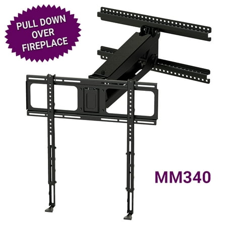 MantelMount MM340 Pull Down Fireplace TV Mount For 44"-80" TVs Above Mantel