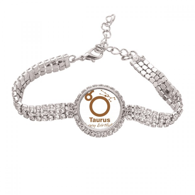 Fiesta de cumpleaños,Tauro. Pulsera de tobillera de cadena de tenis, joyería de diamantes
