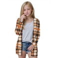 thumbnail image 3 of Fall/Winter Saving! HVOBTTY Toddlers Open Front Mid Length Cardigan, Girl's Fall and Winter Coats, Girls Casual Comfortable Print Long Sleeve Lightweight Pockets Cardigan Jacket Orange, 7-8 Years, 3 of 4
