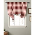 thumbnail image 3 of Country Star Berry Retro Red Plaid Window Curtain Tie Up Curtains for Kitchen Living Room Adjustable Rod Pocket Drapes, 3 of 6