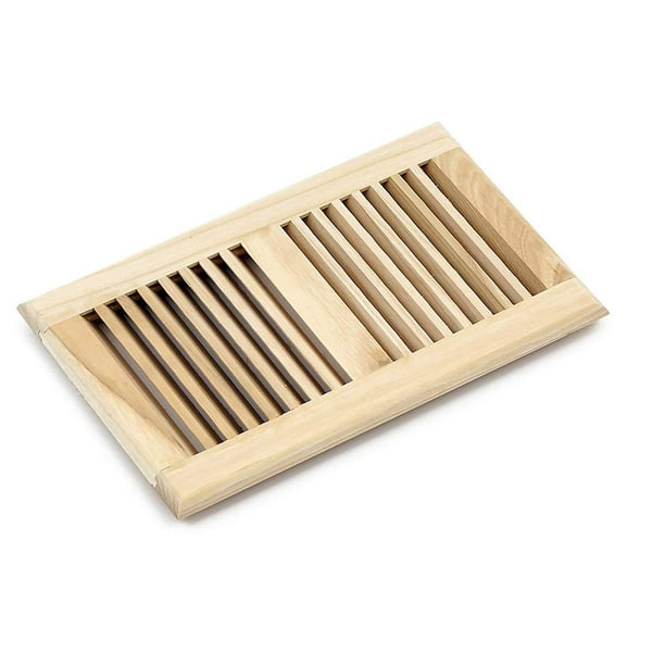 WELLAND 6" x 12" Wood Vent Floor Register Self Rimming, Unfinished