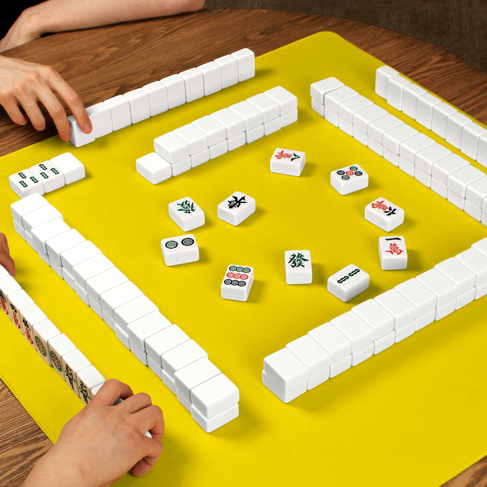 Noise Reducing Anti-Slip Table Cover Pad | Portable Game Mat for Mahjong, Poker, Cards, Dominoes with Carry Bag (Yellow)