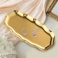 thumbnail image 5 of Oval Tray, Irregular Wavy Edge Metal Jewelry Tray, 8.6X4.3inch Decorative Vanity Tray, Stainless Steel Serving Platter for Dessert Table, Desktop, Bathroom, 5 of 6