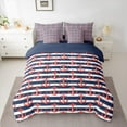 thumbnail image 2 of Feelyou Cartoon Marine Anchor Twin Bedding Sets 7-Piece, Blue Striped Geometric Bedding Comforter Set, Cartoon Ocean Theme Reversible Sheet Sets, Microfiber Bedroom Decor, 2 of 7