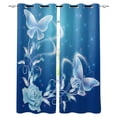 thumbnail image 2 of Flower Butterfly BlueCurtains for Kids Children Boys Room Living Room Window Drapes Curtain Window Treatments, 2 of 5
